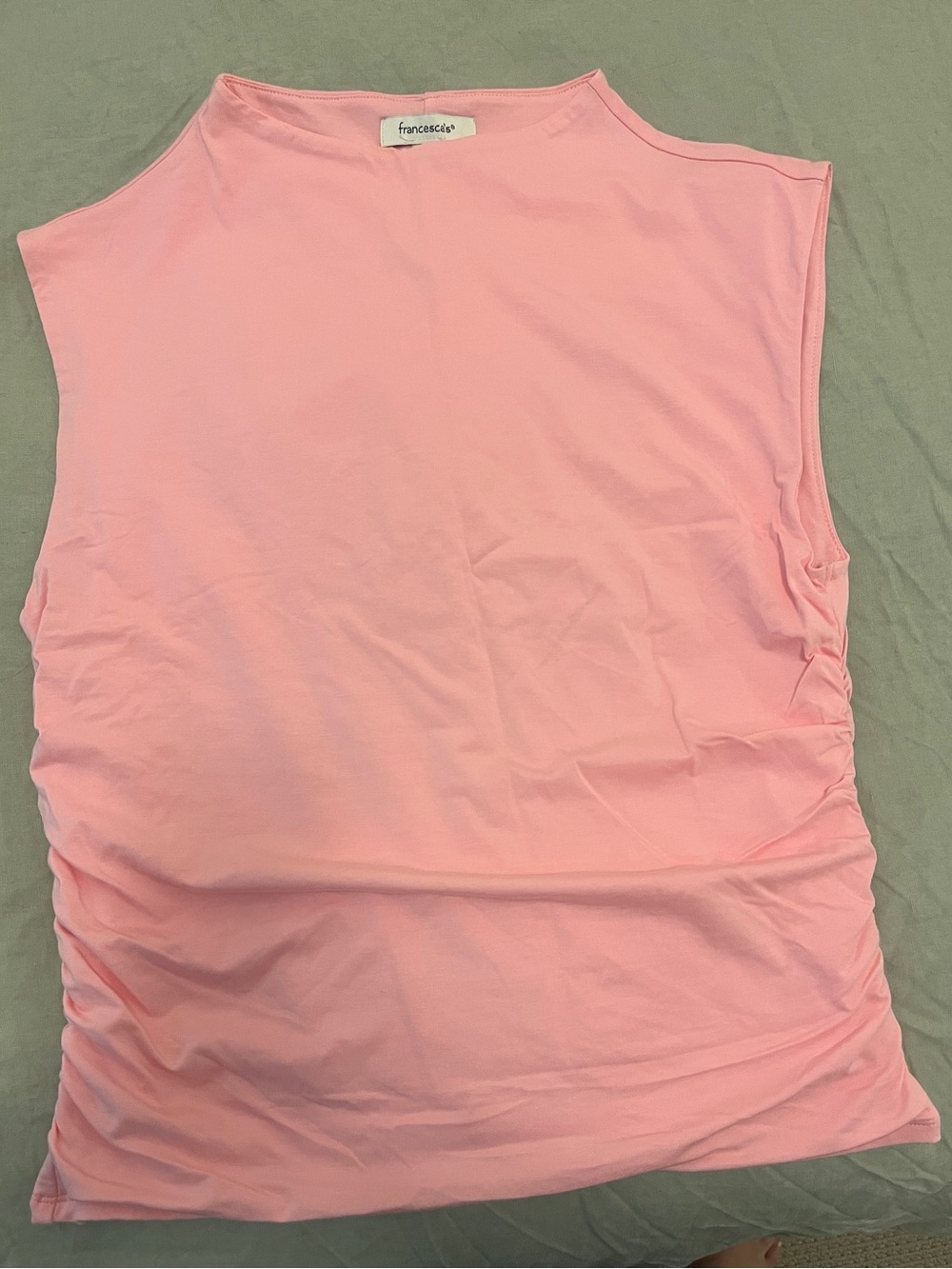 Francesca's Collections Light Pink Side-Ruched Tank Top